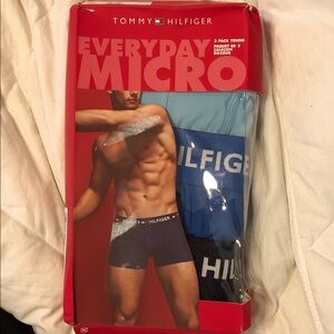 Tommy Hilfiger 3-Pack Micro Boxer Briefs in Light Blue, Blue, and Black